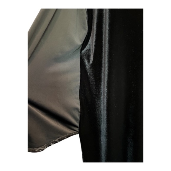 ✨ EUC KATHIE LEE COLLECTION Black Silver Metallic Velour Dress | Sz XL - Picture 4 of 12
